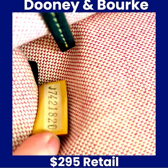 Y2K Dooney & Bourke Logo Lock Signature Canvas Jacquard w/Leather Trim - Picture 9 of 13